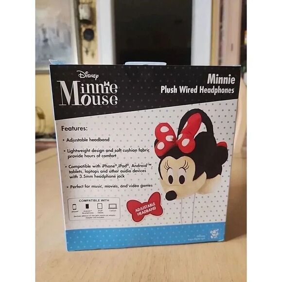 Disney Classic Minnie Mouse Wired Plush Headphones Age 6+ - Picture 3 of 4